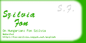 szilvia fon business card